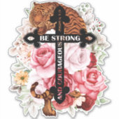 De kleurrijke tijger is sterk en moedig sticker (Voorkant)