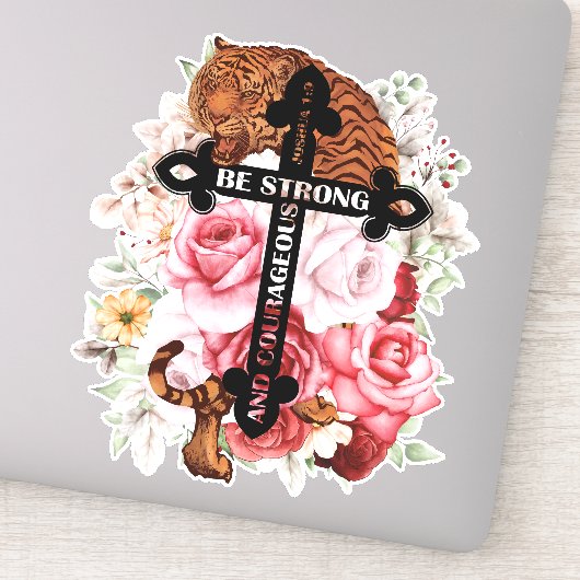 De kleurrijke tijger is sterk en moedig sticker (Detail)