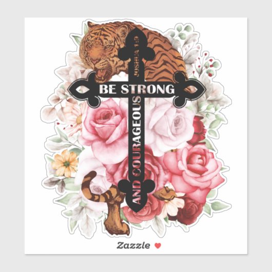 De kleurrijke tijger is sterk en moedig sticker (Vel)