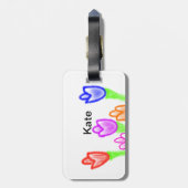 De kleurrijke tulp waterverf voegt naamtekst moder bagagelabel (Achterkant verticaal)