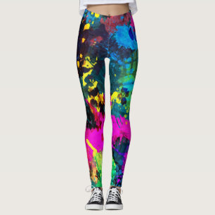De kleurrijke Verf ploetert Leggings