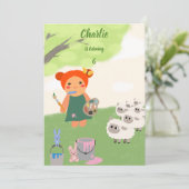 De kleurrijke verf van de pop verjaardag kaart (Staand voorkant)