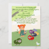 De kleurrijke verf van de pop verjaardag kaart (Achterkant)