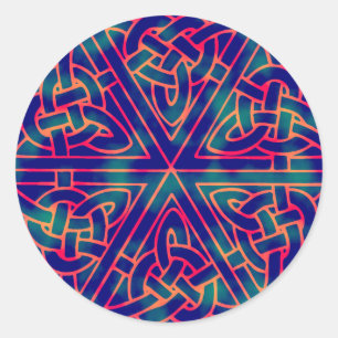 De kleurstof Keltische knoop Ronde Sticker