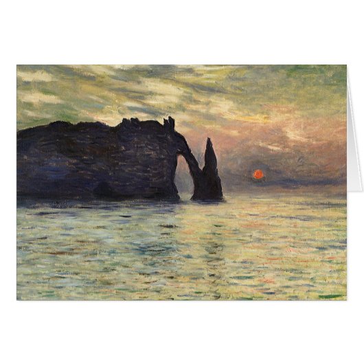 De klif Etretat, zonsondergang door Claude Monet (Voorkant Horizontaal)