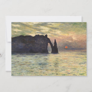 De klif Etretat, Zonsondergang door Claude Monet