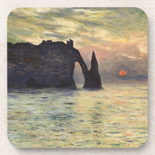De klif van Etretat, zonsondergang door Claude Mon Drankjes Onderzetter