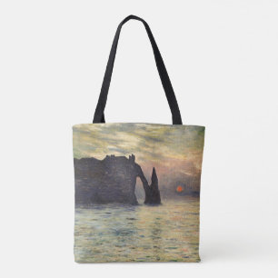 De Klif van Étretat, zonsondergang door Claude Mon Tote Bag