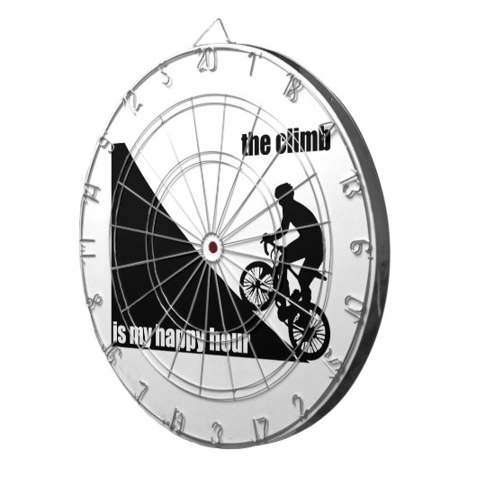 De klim is mijn gelukkige uur dartbord (Voorkant Rechts)