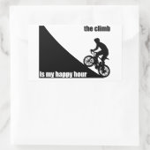 De klim is mijn gelukkige uur rechthoekige sticker (Tas)