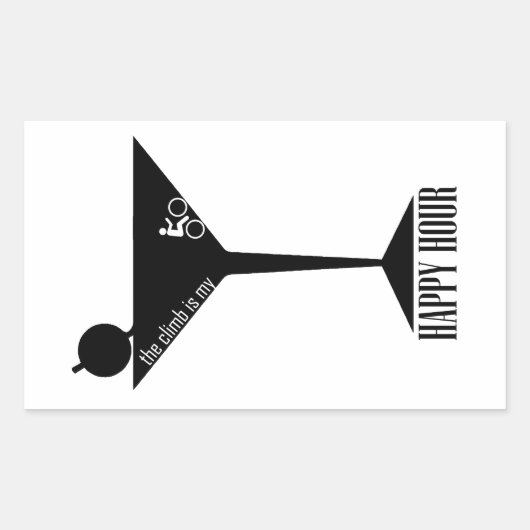 De klim is mijn gelukkige uur rechthoekige sticker (Voorkant)