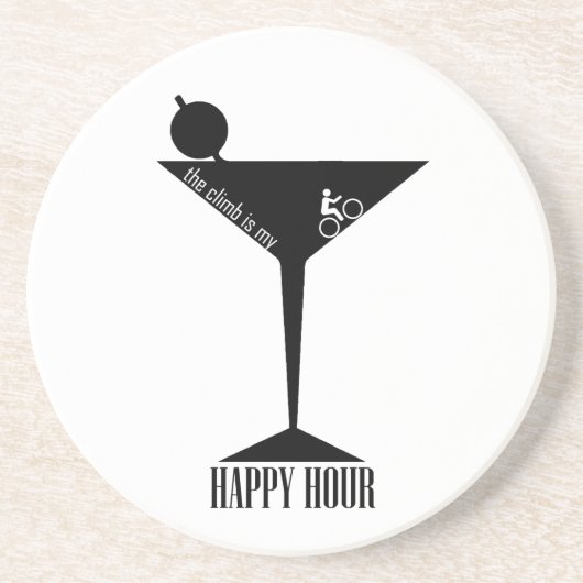 De klim is mijn gelukkige uur zandsteen onderzetter (Voorkant)