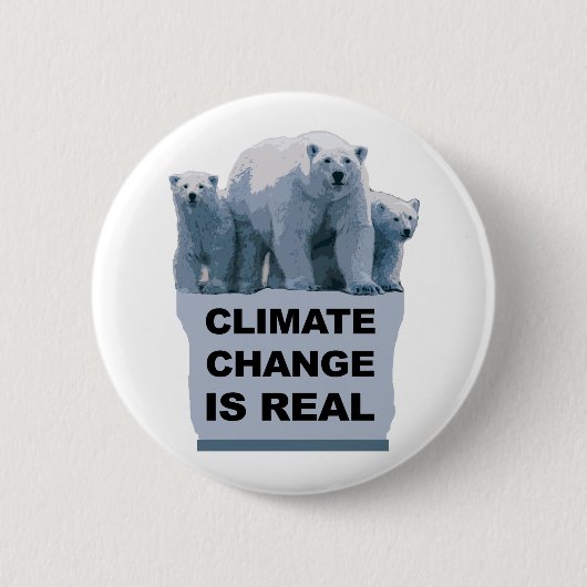 DE KLIMAATVERANDERING IS ECHT RONDE BUTTON 5,7 CM (Voorkant)