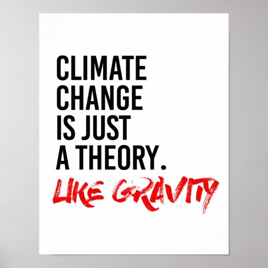 DE KLIMAATVERANDERING IS SLECHTS EEN THEORIE ZOALS POSTER (Voorkant)