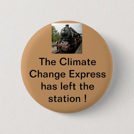 De klimaatveranderingsexpressie heeft het gebouw v ronde button 5,7 cm (Voorkant)