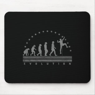 De Klimmende Evolutie Retro Boulderen Heren Klimme Muismat