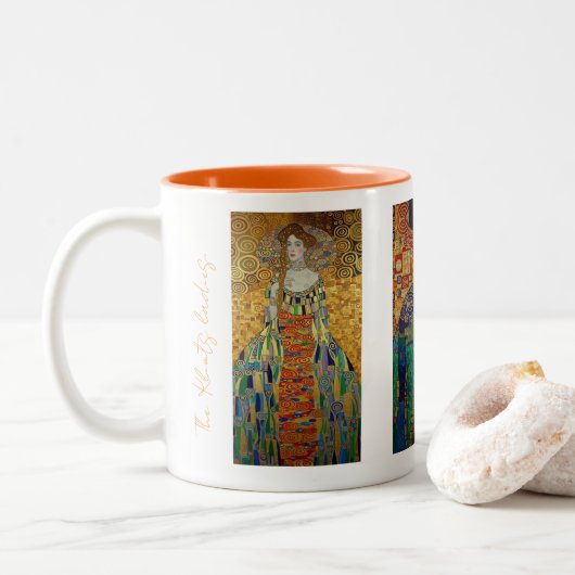 De klimtz dames tweekleurige koffiemok (Met donut)