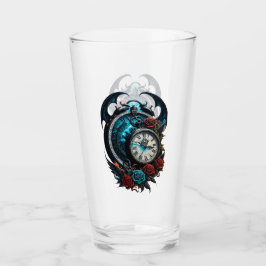 De klok in de mist van de oneindigheid. glas