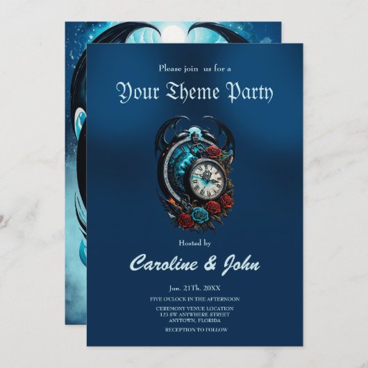 De klok in de mist van de oneindigheid. kaart (Voorkant / Achterkant)