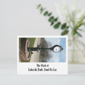 De klok in het Lakeside Park, Fond Du Lac Briefkaart (Staand voorkant)