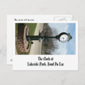 De klok in het Lakeside Park, Fond Du Lac Briefkaart (Voorkant / Achterkant)