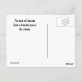 De klok in het Lakeside Park, Fond Du Lac Briefkaart (Achterkant)