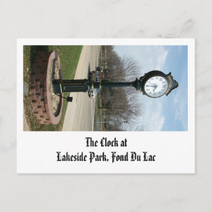 De klok in het Lakeside Park, Fond Du Lac Briefkaart