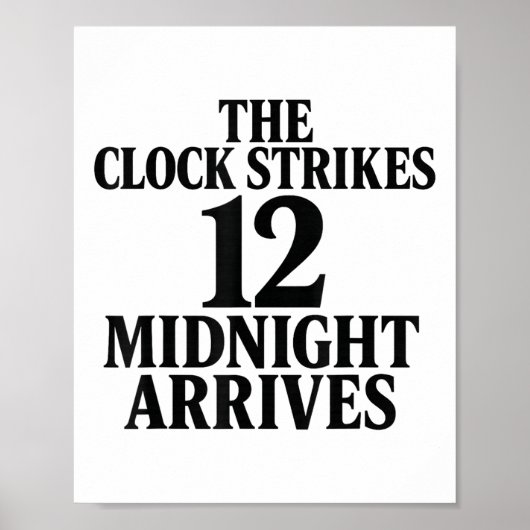 De Klok Slaat 12 Middernacht Komt Meme Poster (Voorkant)