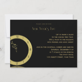 De klok slaat 's middernacht nieuwe jaren 'Eve Par Kaart