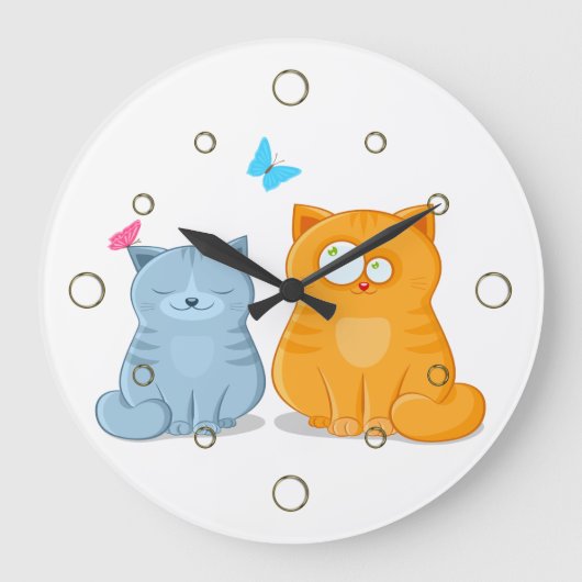 De Klok van de Muur van twee Katten (Voorkant)