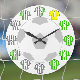 De Klok van het football - met Groene en Witte Shi