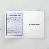 De Klok van Kerstmis (Goud/Paars) Feestdagen Kaart (Binnen)