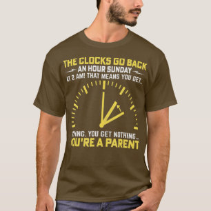 De klokken gaan terug een uur zondag om 2 uur 's o t-shirt