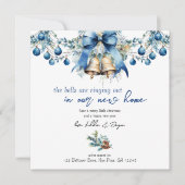 De klokken luiden het nieuwe blauwe kerstadres uit feestdagenkaart (Voorkant)