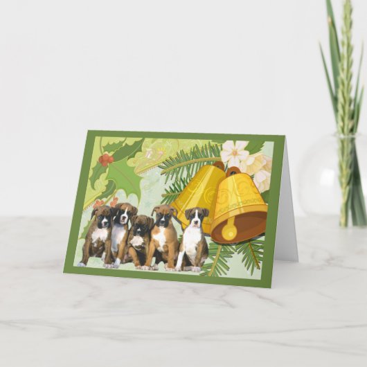 De Klokken van de Kerstkaart van de bokser Feestdagen Kaart (Voorkant)