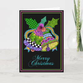 De Klokken van Kerstmis verdraaien Zwarte Feestdagen Kaart