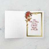 De Klokken van poinsettia Feestdagen Kaart (Binnen)