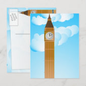 De klokkentoren & Big Ben Briefkaart (Voorkant / Achterkant)