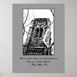'De klokkentoren' gotische citeerbare poster