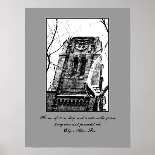 'De klokkentoren' gotische citeerbare poster (Voorkant)