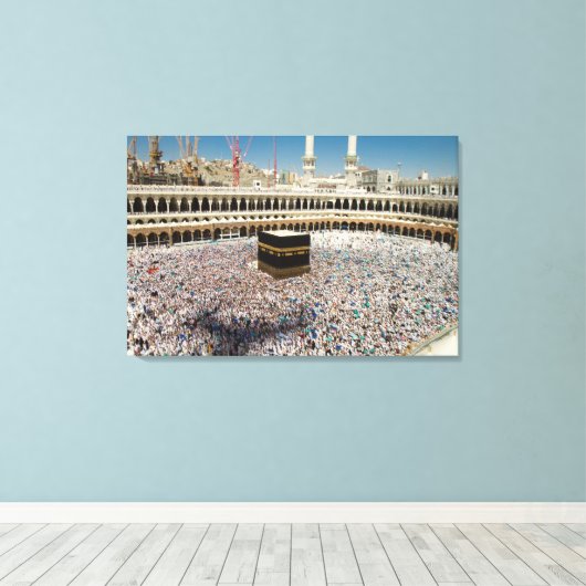 De klokkentoren schaduwt de Hujaj Canvas Afdruk (Insitu (Houten vloer))