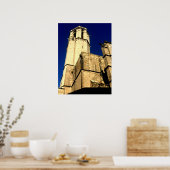 De klokkentoren van de kathedraal van Barcelona Poster (Keuken)