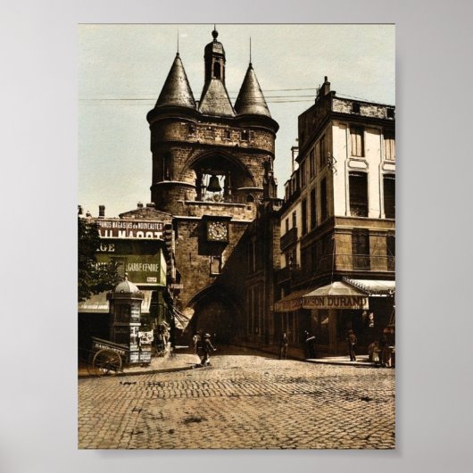De klokpoort, Bordeaux, Frankrijk Fotochro Poster (Voorkant)