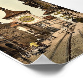 De kloktoren, Berne, Town, Zwitserland  Poster (Hoek)