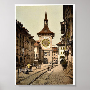 De kloktoren, Berne, Town, Zwitserland  Poster