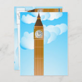 De kloktoren en Big Ben Briefkaart (Voorkant / Achterkant)
