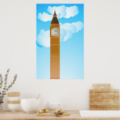 De kloktoren en Big Ben Poster (Keuken)