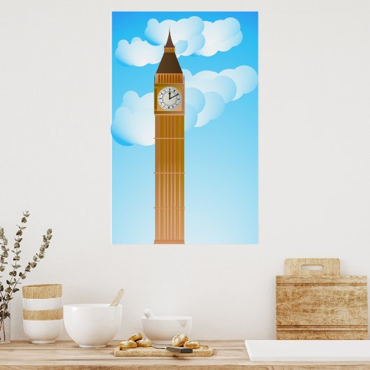 De kloktoren en Big Ben Poster (Keuken)