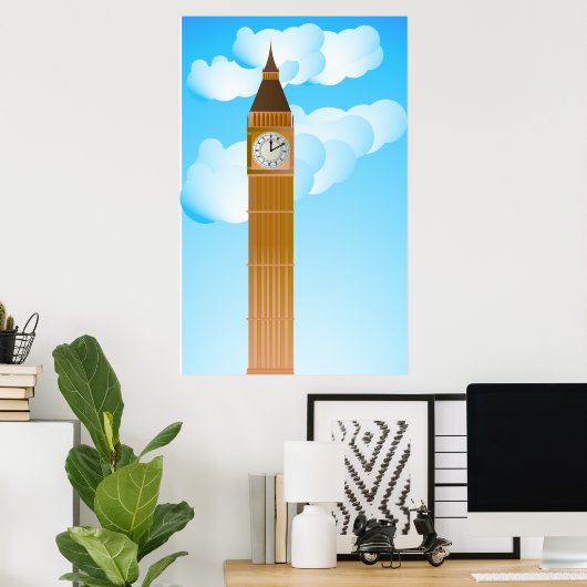 De kloktoren en Big Ben Poster (Thuiskantoor)
