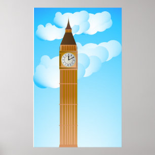 De kloktoren en Big Ben Poster
